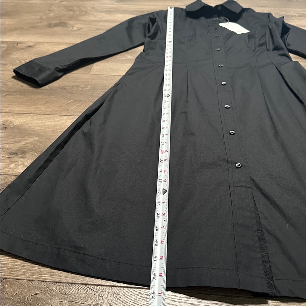 Untuckit Milan Stretch Cotton Button Up Dress‎ Black Office Travel Casual Size 6 - Picture 14 of 16